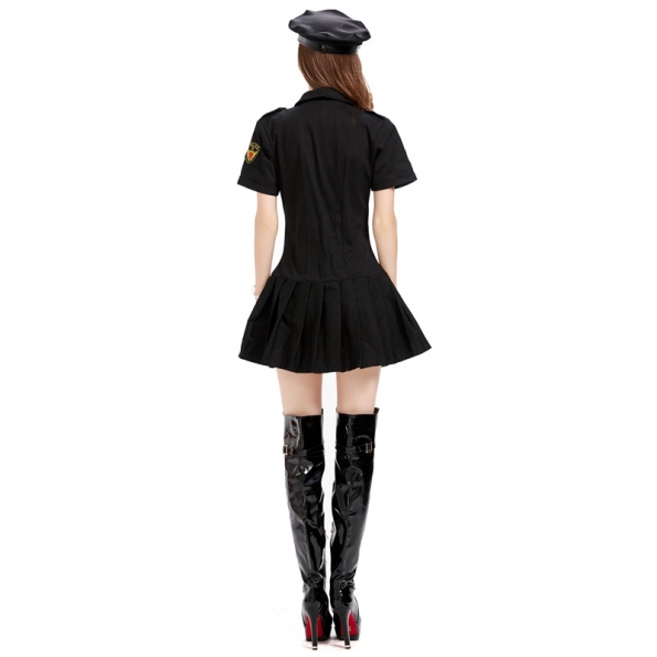 Disfraz de Uniforme  Policía de Mujer Negra