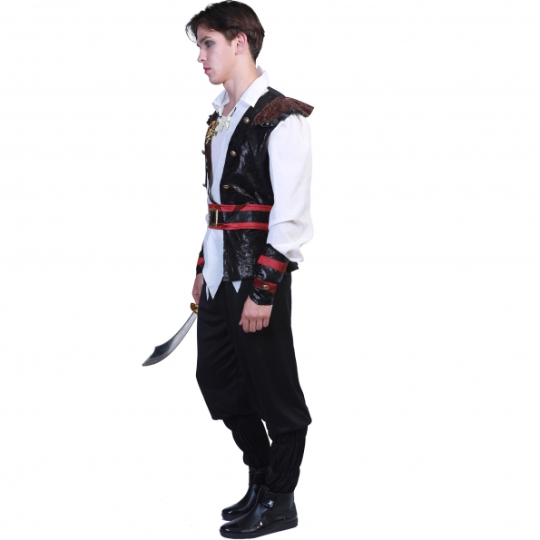 Disfraces de Pirata Traje de Rendimiento Chaleco Halloween para Hombre