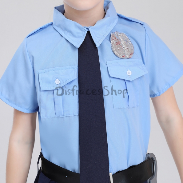 Disfraz de Policía Uniforme de Policía Cosplay para Niña de Halloween