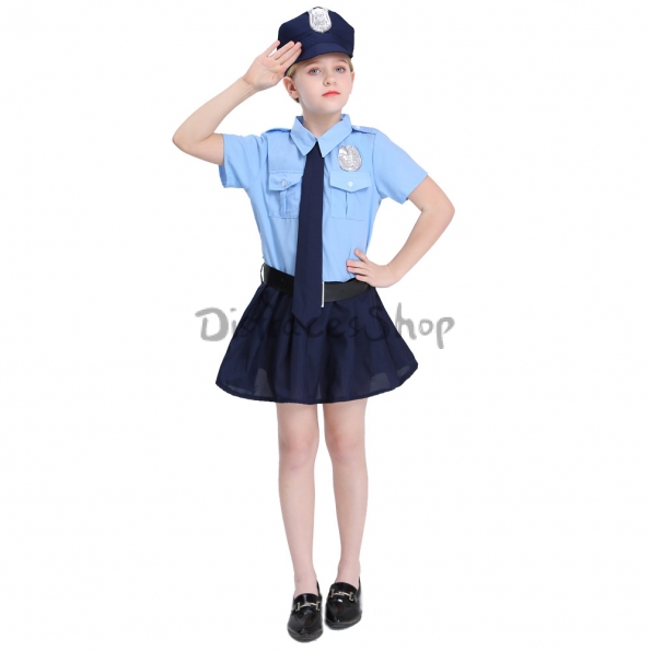 Disfraz de Policía Uniforme de Policía Cosplay para Niña de Halloween