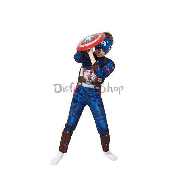Disfraz de Capitán América Músculo Traje para Niños