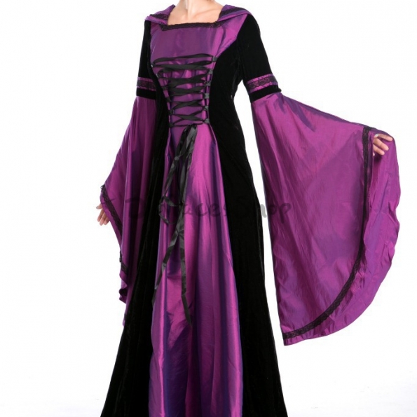Disfraces Falda de Trapeador Retro Púrpura de Halloween
