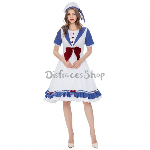 Disfraces Militares  Lolita Alice Maid Navy Outfit de Halloween para Mujer