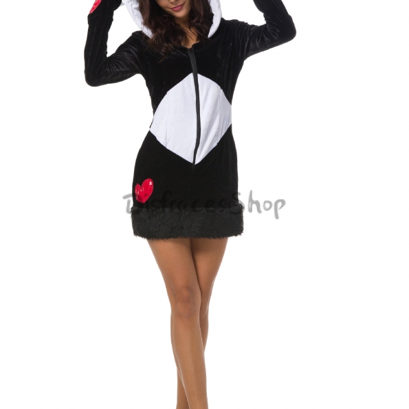 Disfraces de Animal de Panda Traje de Piel de Halloween para Mujer