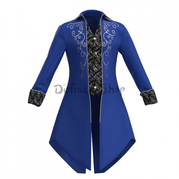 Disfraces Históricos Esmoquin Azul Medieval Halloween para Adultos