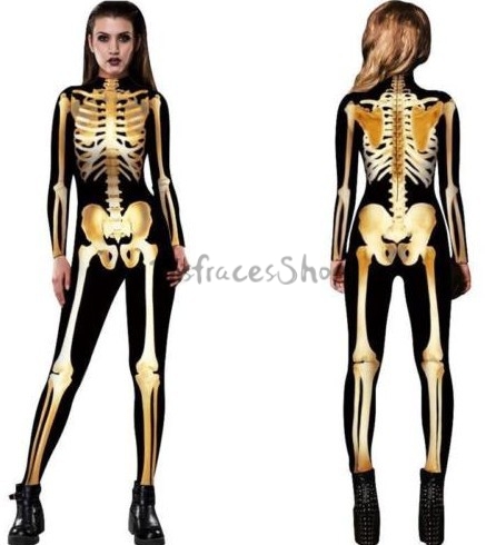 Disfraces Novia Fantasma Esqueleto Mono de Halloween de Miedo