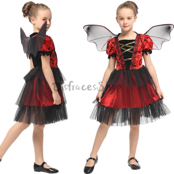 Disfraz de Niña Murciélago Princesa Roja y Negra