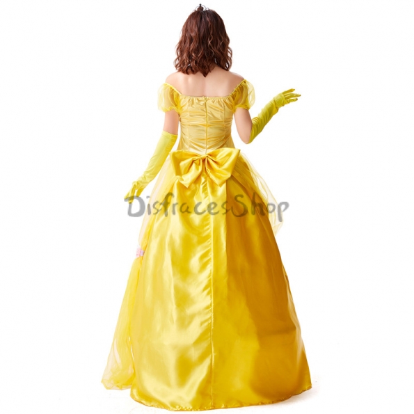 Disfraces Hadas Estilo Vintage Amarillo de Halloween para Mujer Vestido