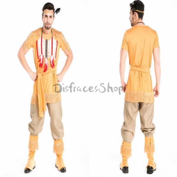 Disfraces de Indio Traje de Arquero Cazador Halloween para Hombre