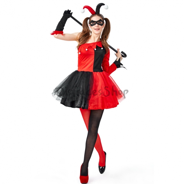 Disfraces Payaso de Harley Quinn Ropa de Halloween para Adultos