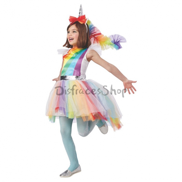 Disfraces de Animales Vestido de Unicornios de Halloween para Niñas