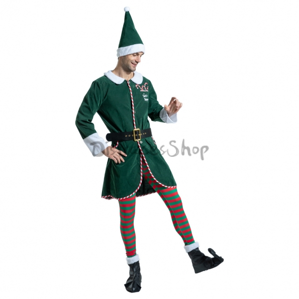 Disfraces de Elfo Verde Traje de Halloween para Hombres