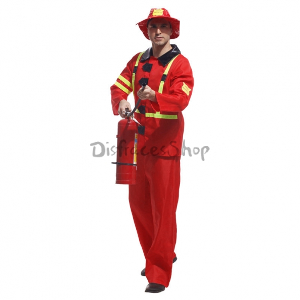 Traje de Fuego Rojo Militar Disfraz para Hombre