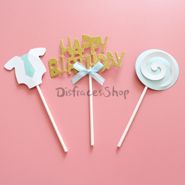 Tarjeta de Inserción de Pastel Cumpleaños Decoración para Niños