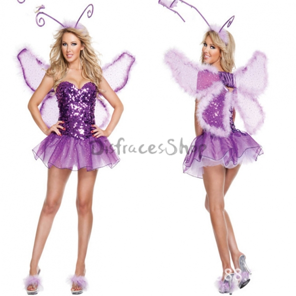 Disfraces Elfo Sexy Traje de Púrpura de Halloween