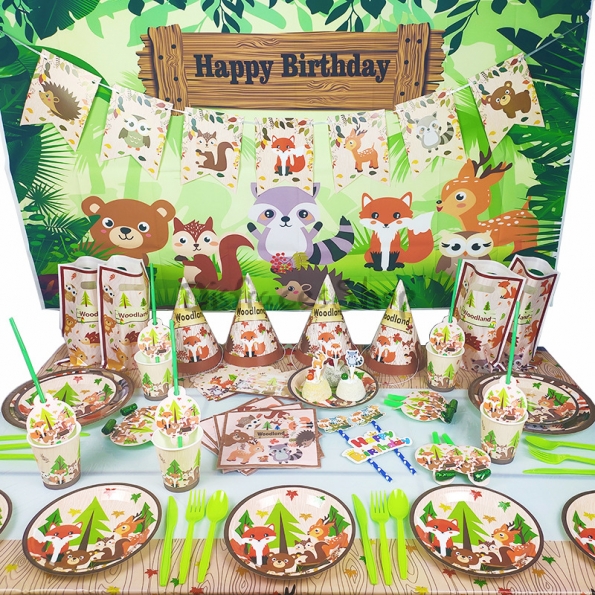 Equipo de Vajilla para Fiesta de Cumpleaños del Zoológico