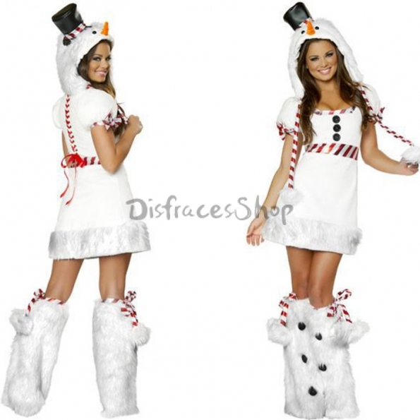 Disfraces Navidad Traje de Pingüino Blanco de Halloween para Mujer
