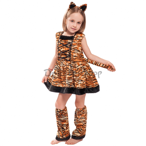 Disfraces de Tigre de Purim Vestido de Halloween para Niñas