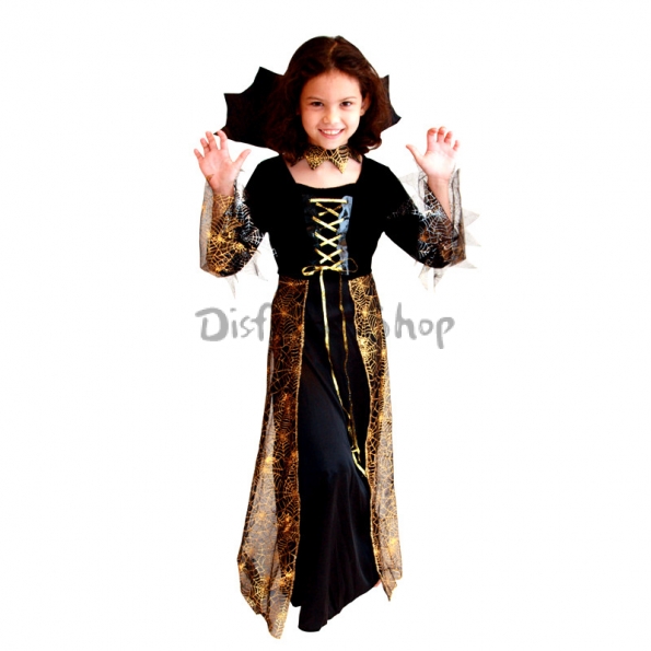 Vestido de Princesa Araña Disfraz de Bruja para Niñas