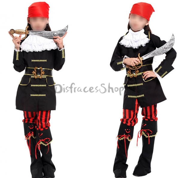 Disfraz de Capitán Garfio para Niños Bufanda Roja