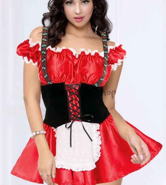 Disfraces Oktoberfest Uniforme Rojo de Halloween para Mujer