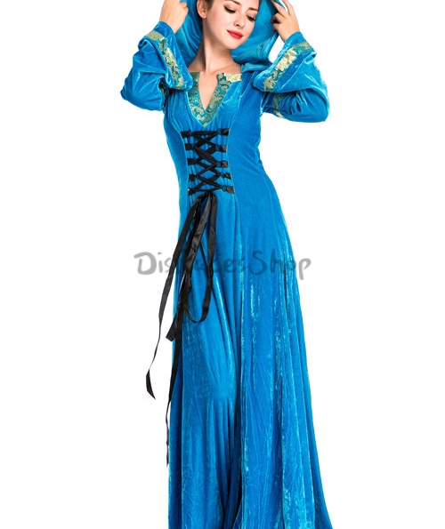 Disfraces Vestido de Corsé de Corte Azul de Halloween