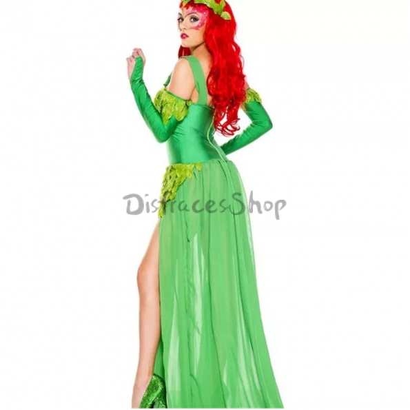 Disfraces Traje de Dríada de Elfo Verde de Halloween para Mujer