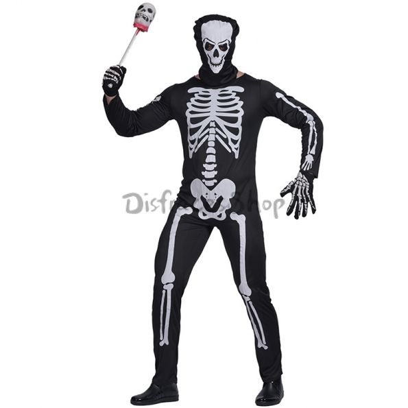 Disfraces de Esqueleto de Hueso Blanco de Halloween para Hombre