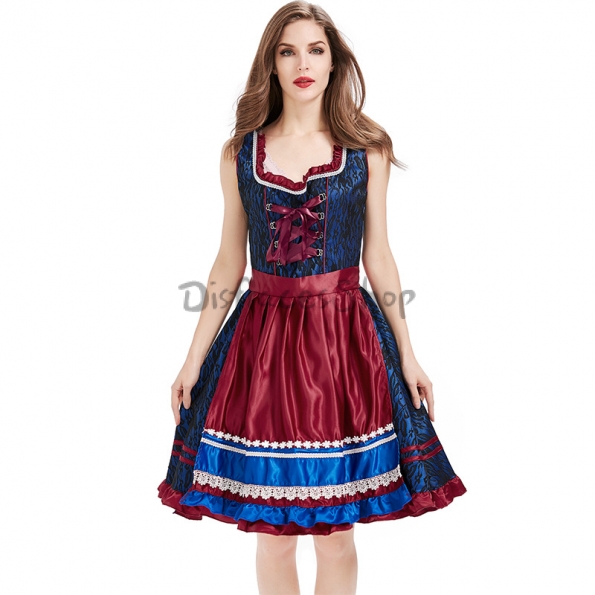 Disfraz Oktoberfest Alemana Azul y Rojode Mujer