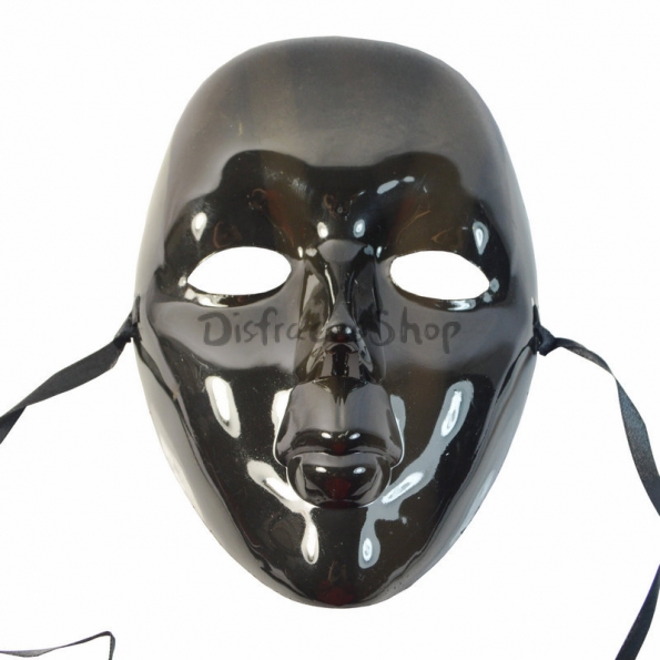Máscara Negra de Cara Completa con Decoraciones de Halloween