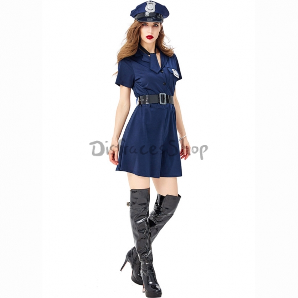 Disfraz de Uniforme Policía Azul de Mujer