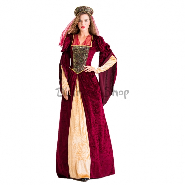 Disfrace Egipcios Vestido Retro Palace Rojo Vinos de Halloween