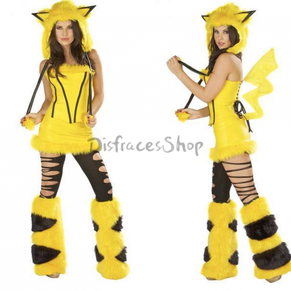 Kenia Centímetro Año Disfraces Pikachu Furry Outfit de Halloween para Mujer | DisfracesShop