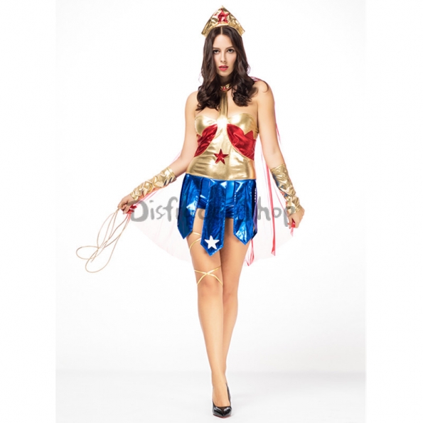 Disfraces Mujer Maravilla Vestido de Héroe de Halloween Sexy