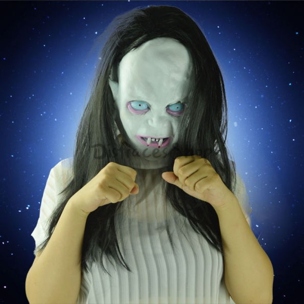 Máscara de Halloween Fantasma Sadako Aterrador