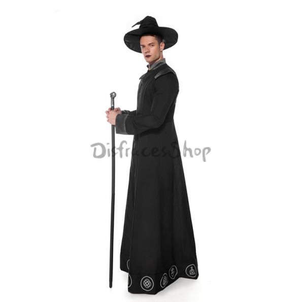 Disfraz Mago Profeta Túnica Negro Clásico de Halloween
