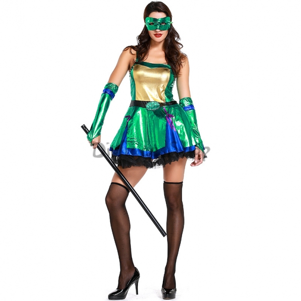 Disfraces de Guerreros Tortugas Ninja Adolescentes Verdes de Halloween para Mujeres