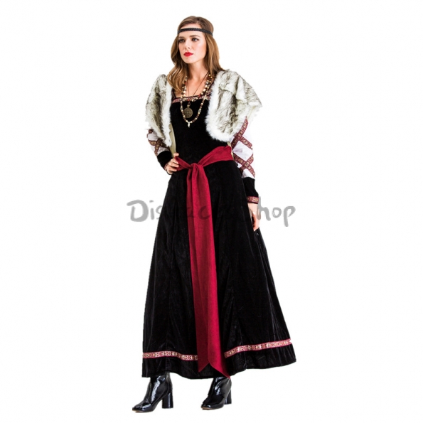 Disfraces Pirata de Guerrera con Vestido de Capa Halloween para Mujer
