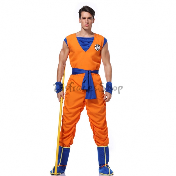 Disfraz de Son Goku para niños, Cosplay de anime, uniforme de héroe, peluca,  Carnaval, nuevo