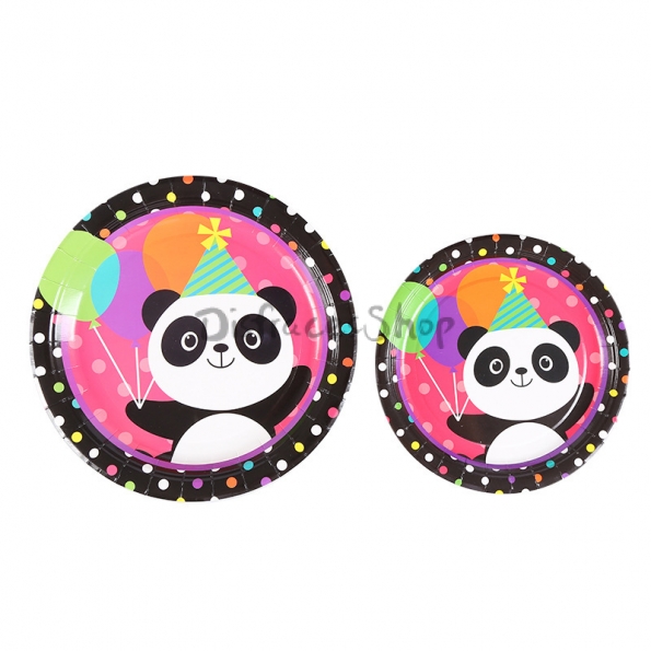 Dibujos Animados Panda Patrón Vajilla Cumpleaños Decoración