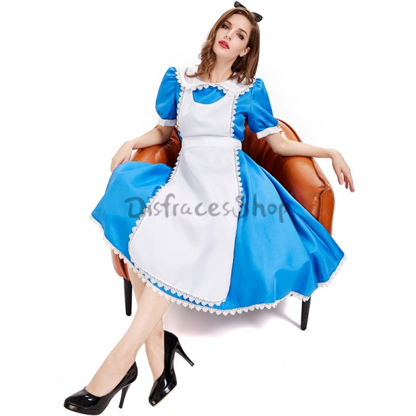 Disfraz de Alicia en el País de las Maravillas Tea Party Azul para Mujer