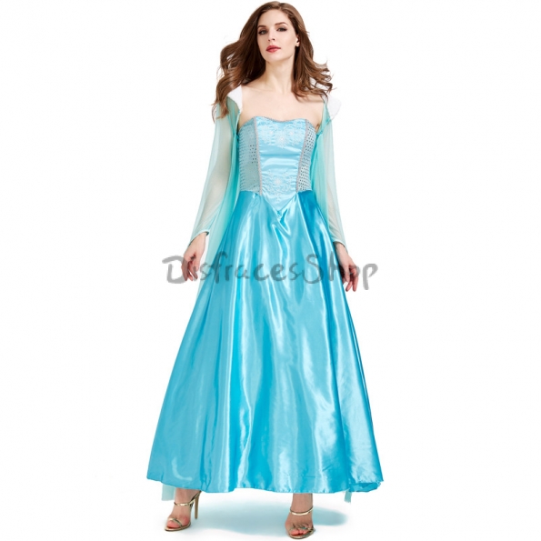Disfraz de Princesa de Hadas Sexy Azul Claro Vestido Largo para Adulto