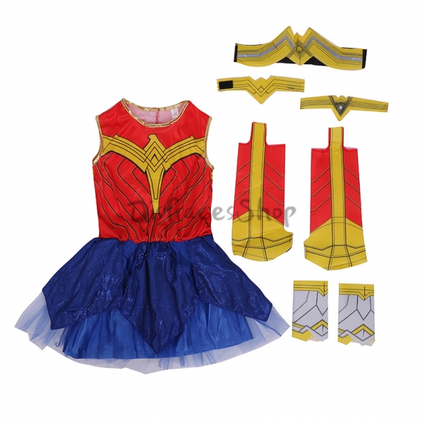 Disfraz Superhéroe Vestido de Mujer Maravilla para Halloween para Niños