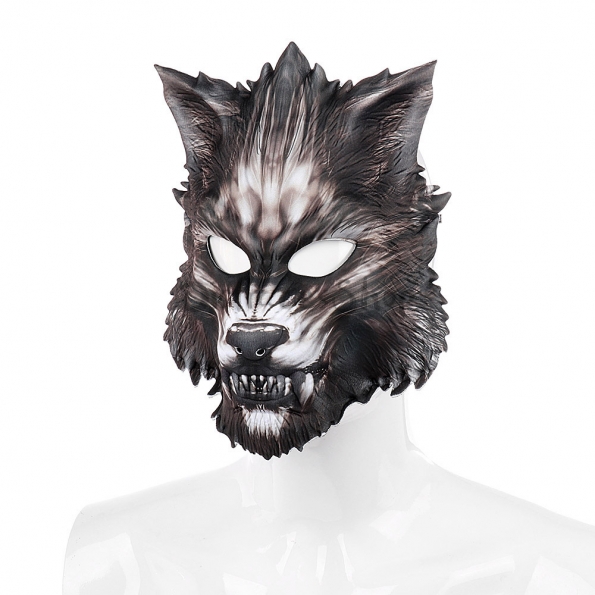 Media máscara lobo gris