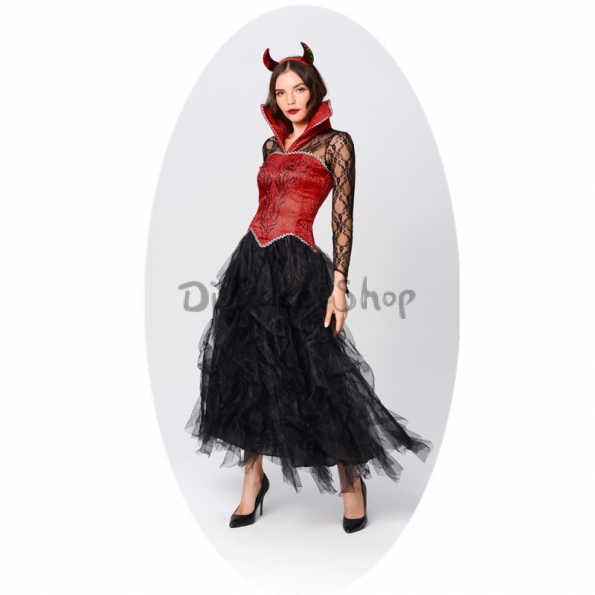 Disfraces Vampiro Dios de la Muerte Diosa del Infierno Vestido Rojo de Halloween