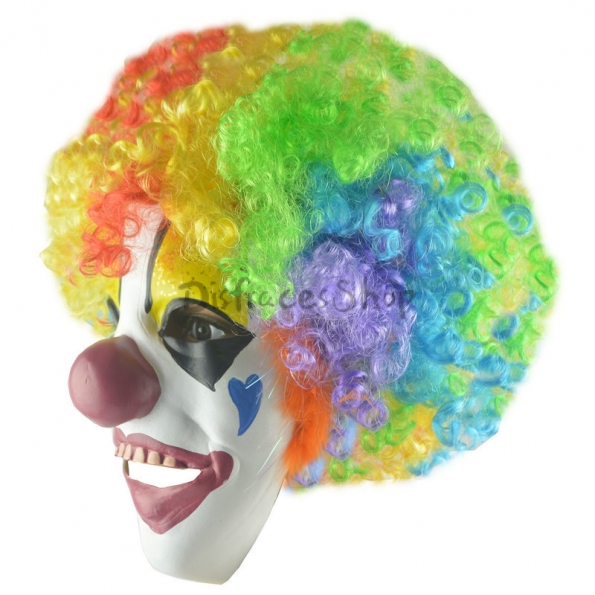 Máscara de Payaso de Peluca Colorida de Decoraciones de Halloween