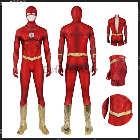 Disfraz de Flash Temporada 8 Barry Allen Traje Versión Botas - Personalizado