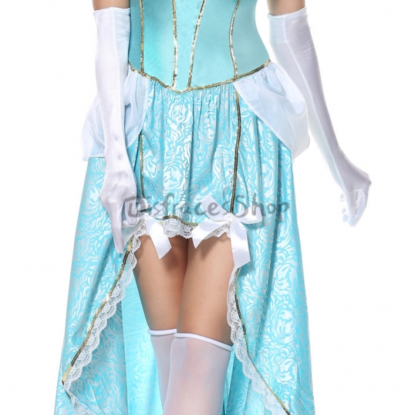 Disfraces Princesa Azul Vestido de Halloween para Mujer