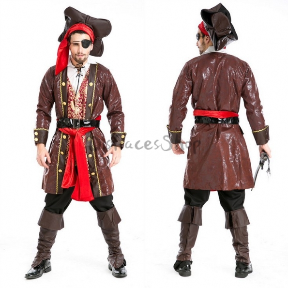 Disfraces Traje de Pirata de un Solo Ojo de Halloween para Hombre