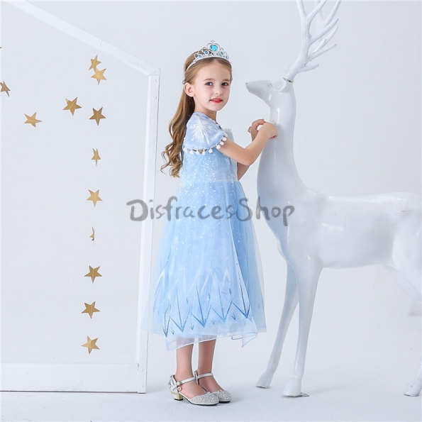 Disfraces Hielo y Nieve Vestido Elsa de Halloween Para Niños